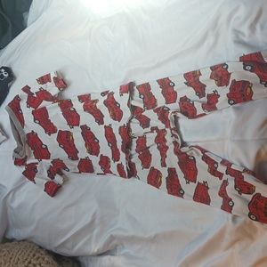 Red FireEngine t-shirt and matching bottoms